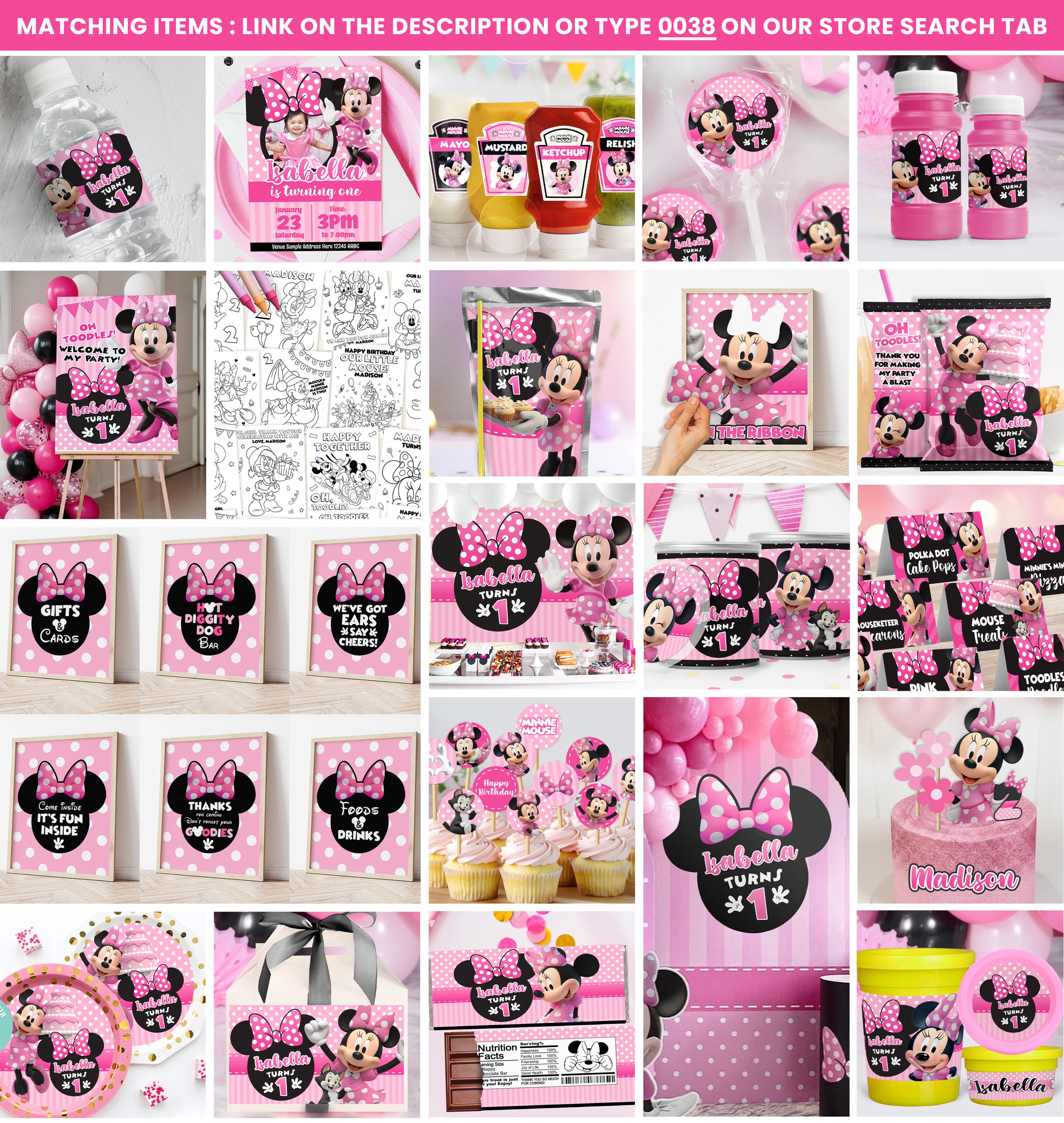 Minnie Mouse Pink Party Package, Minnie Mouse Pink Birthday Printables, Minnie  Mouse Pink Party Kit, DIGITAL FILE ONLY - 0038 - Etsy Israel, image size:2843x3000
