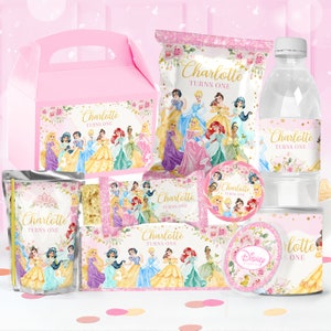 Princess Party Package, Princess Birthday Printables, Princess Party Kit, DIGITAL FILE ONLY - 0024