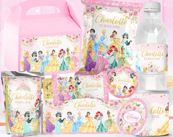 Paquet de fête de princesse, imprimables d'anniversaire de princesse, kit de fête de princesse, fichier numérique uniquement - 0024