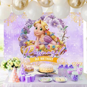 Tangled Rapunzel Backdrop, Tangled Rapunzel Banner, Tangled Rapunzel Printable Backdrop, DIGITAL FILE ONLY 0034