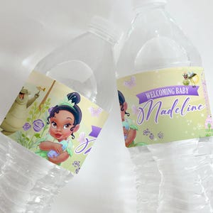 Baby Tiana Bottle Wrapper, Baby Tiana Bottle Label, Baby Tiana Wrapper Printable, DIGITAL FILE ONLY 0041