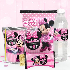 Paquete de fiesta rosa de Minnie Mouse, imprimibles de cumpleaños rosa de Minnie Mouse, kit de fiesta rosa de Minnie Mouse, solo archivo digital - 0038