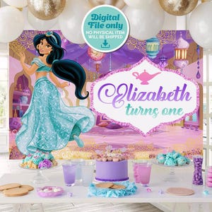 Princess Jasmine Backdrop, Princess Jasmine Banner, Princess Jasmine Printable Backdrop, DIGITAL FILE ONLY 0021