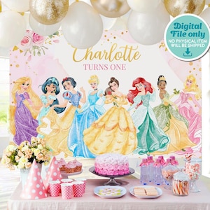 Princess Backdrop, Princess Banner, Princess Printable Backdrop, DIGITAL FILE ONLY 0024