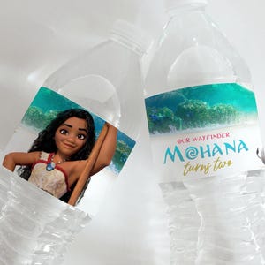 Moana 2 Water Bottle Label, Printable Wrapper (Digital File) 0047 image 1