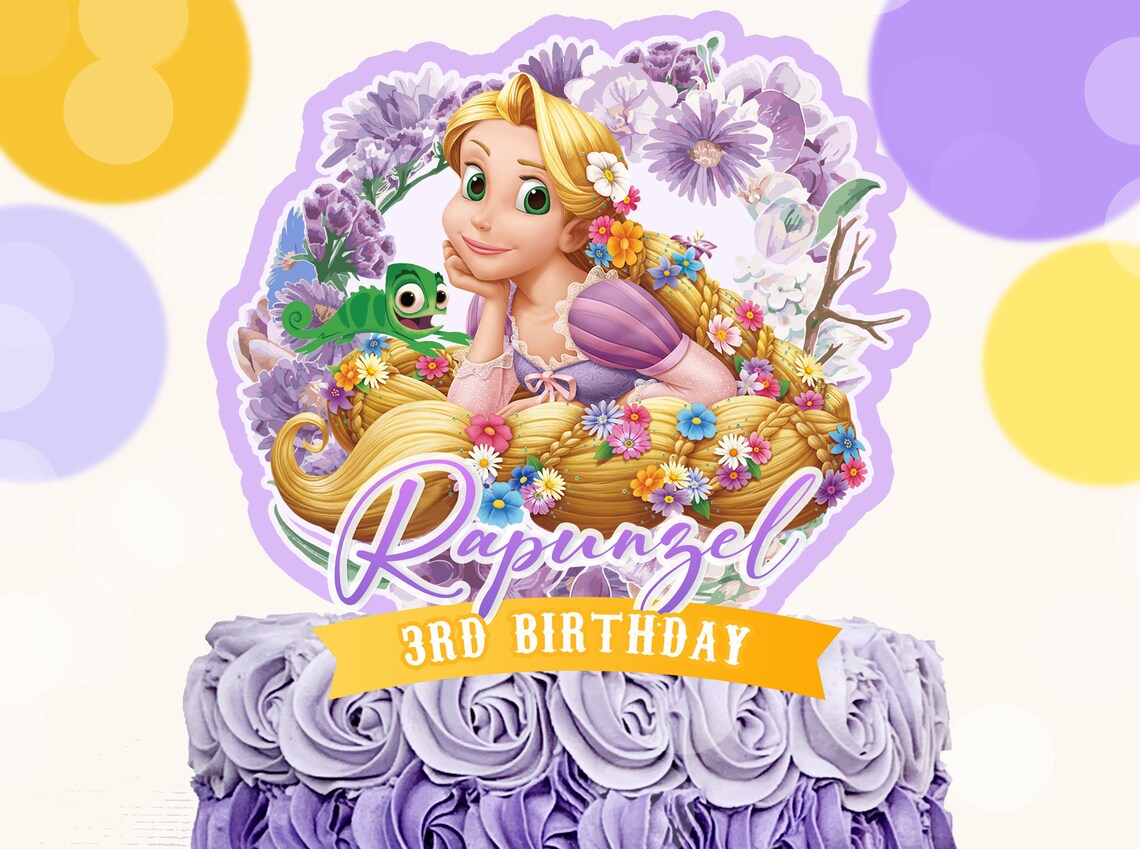 Tangled Rapunzel Birthday Cake Topper (digital File) 0034 - Etsy
