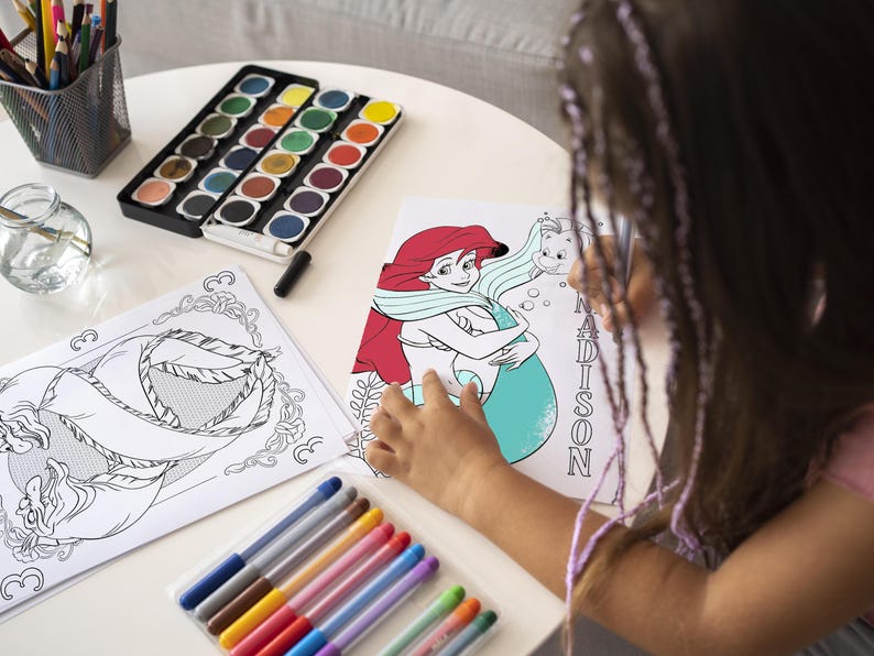 Lilla sjöjungfruns festgåvor, Prinsessan Ariel målarbilder passar även bra i goodiebags, 0027 bild 3
