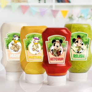 Mouse Safari Condiments Label, Mouse Safari Printable Condiments Label, Mouse Safari, INSTANT DOWNLOAD - 0030