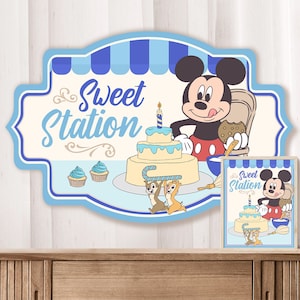Happiest Birthday Signage, Magical Party Sign, Theme Park Signage, Mickey Party Signage, Sweet station sign, 0037 0048