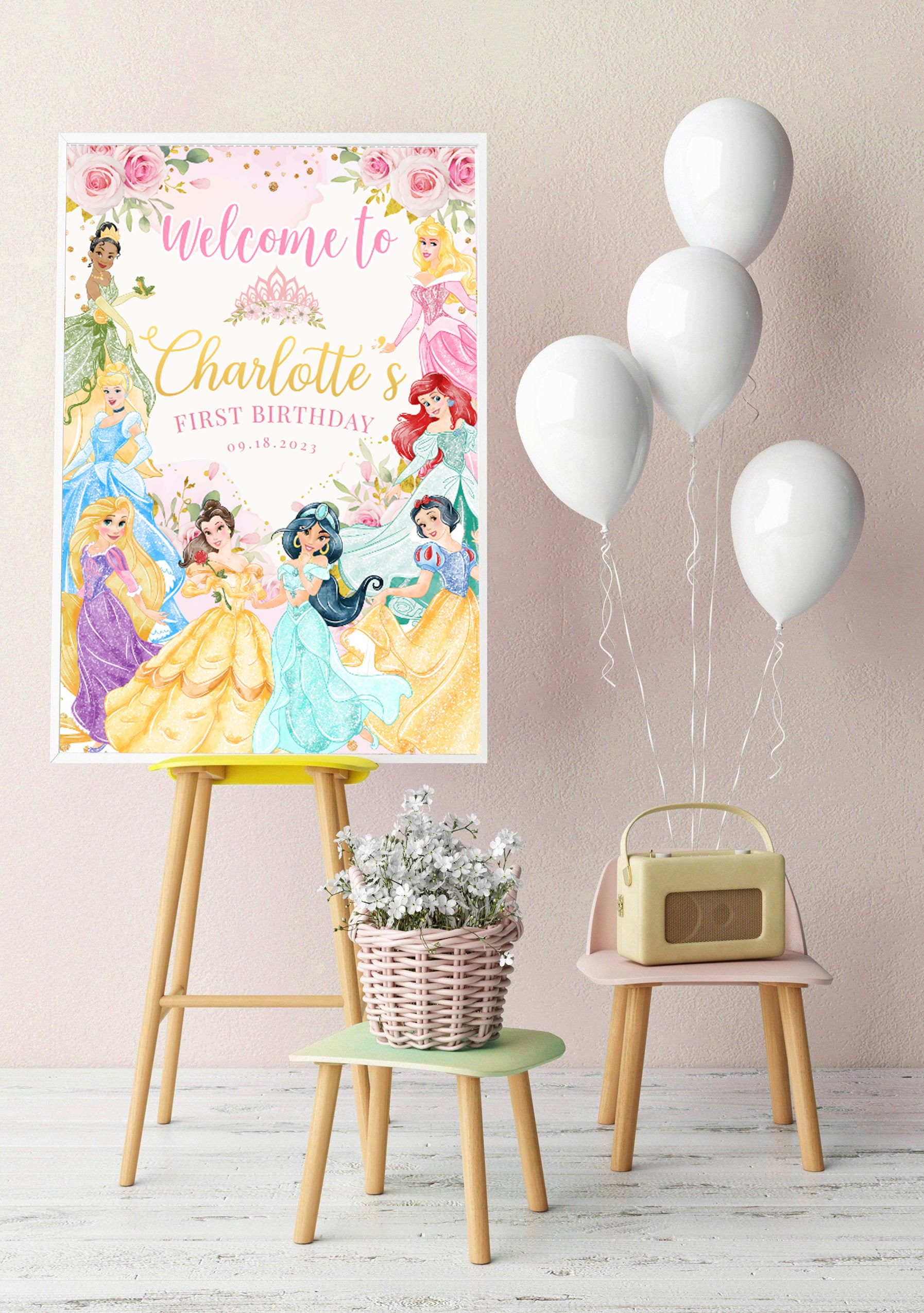 Princess Welcome Sign, Princess Welcome Board, Princess Welcome Banner ...