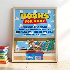It&#39;s a boy story books for baby party sign, It&#39;s a boy story, Toy Story party sign, Toy Story party signage Printable, INSTANT DOWNLOAD 0040