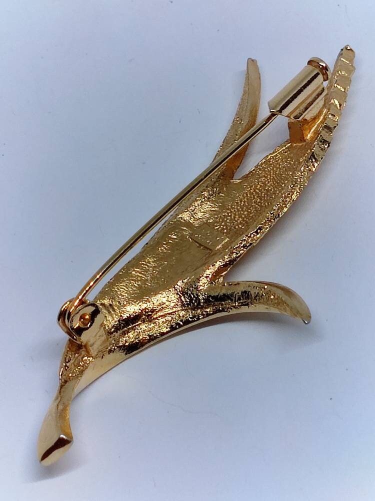 P&M PARIS ブローチ P&M Paris Vintage Gold Plated Clear Resin Jelly Belly Duck