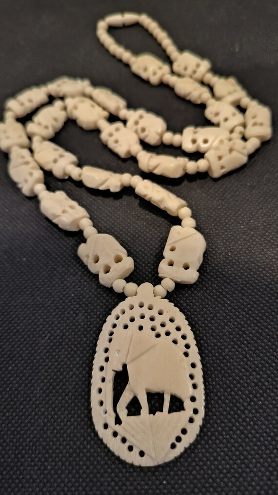 Collier Ethnique Africain En Os De Buffle - Artisanat, Marron, Neuf Avec étiquette