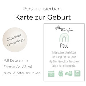 Geboortekaartje - Gepersonaliseerd - Gefeliciteerd met zelf printen - eCard - Digitaal Downloaden - Geboortekaartje - Geboortekaartje