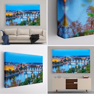Prague Canvas Print, Prague Wall Art, Large Prague Skyline, Czech Republic