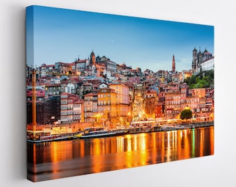 Porto Leinwanddruck, Portugal Wandkunst, Große Porto Skyline