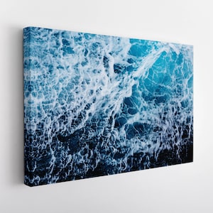 Deep Blue Ocean Water Canvas Print, Ocean Wall Art, Sea Canvas Print, Sea Water Canvas Art