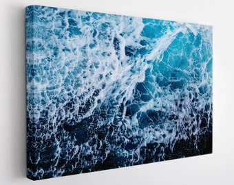 Deep Blue Ocean Water Canvas Print, Ocean Wall Art, Sea Canvas Print, Sea Water Canvas Art