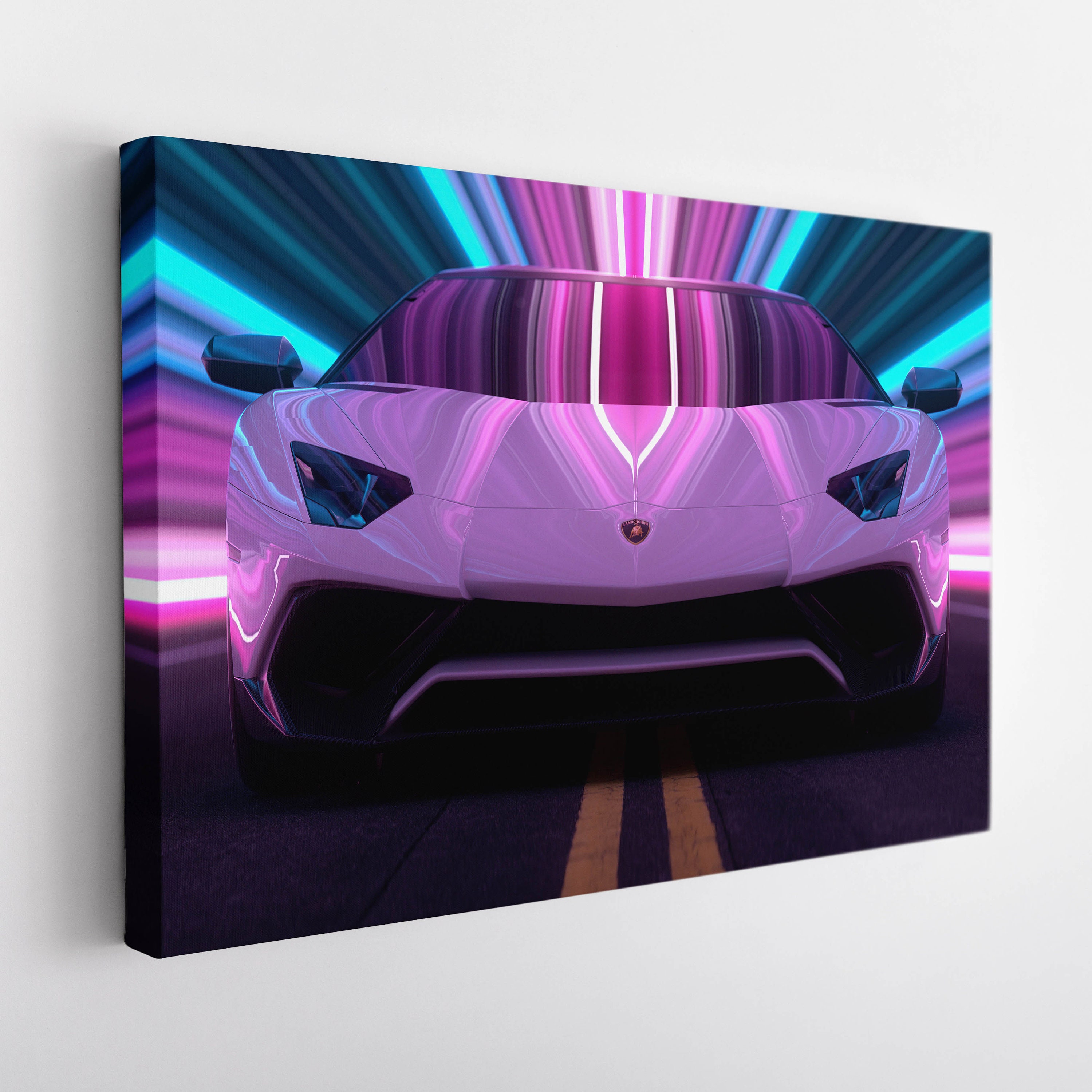 Red Lamborghini Aventador SV Super Car Wall Art Decor Canvas Printing