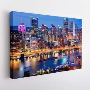 Pittsburgh Canvas Print, Pittsburgh Wall Art, Large Pittsburgh Print