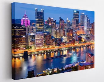 Pittsburgh Canvas Print, Pittsburgh Wall Art, Grote Pittsburgh Print