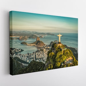 Impressão em tela do Rio de Janeiro, arte em parede do Rio de Janeiro, arte em tela grande do Brasil