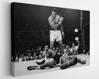 Muhammad Ali vs. Sonny Liston Canvas Print, Boxing Wall Art, Muhammad Ali Fan Gift