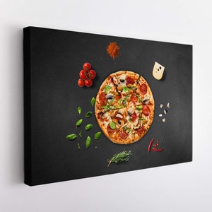 Pizza Wall Art, Pizza Canvas Print, Kitchen Wall Decor, Pizzeria Wall Art