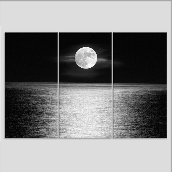 Moon Over Ocean Etsy