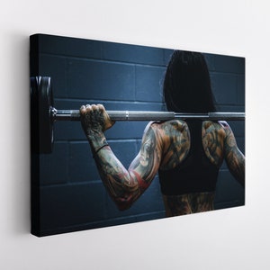 Fitness Girl Canvas Print, Gym Wall Decor, Fitness Girl Print, Workout Print, Fitness Motivation