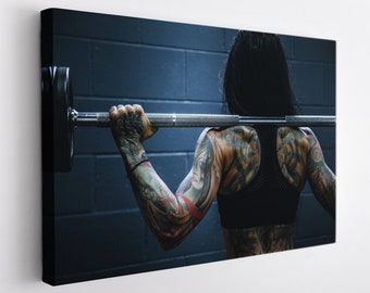 Fitness Girl Canvas Print, Gym Wall Decor, Fitness Girl Print, Workout Print, Fitness Motivation