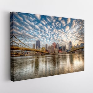 Pittsburgh Canvas Print, Pittsburgh Wall Art, Large Pittsburgh Print