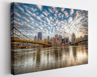 Pittsburgh Canvas Print, Pittsburgh Wall Art, Grote Pittsburgh Print