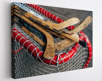 Hockey Canvas Print, Hockey Sticks Wall Art, Hockey Fan Gift, Hockey Canvas Art