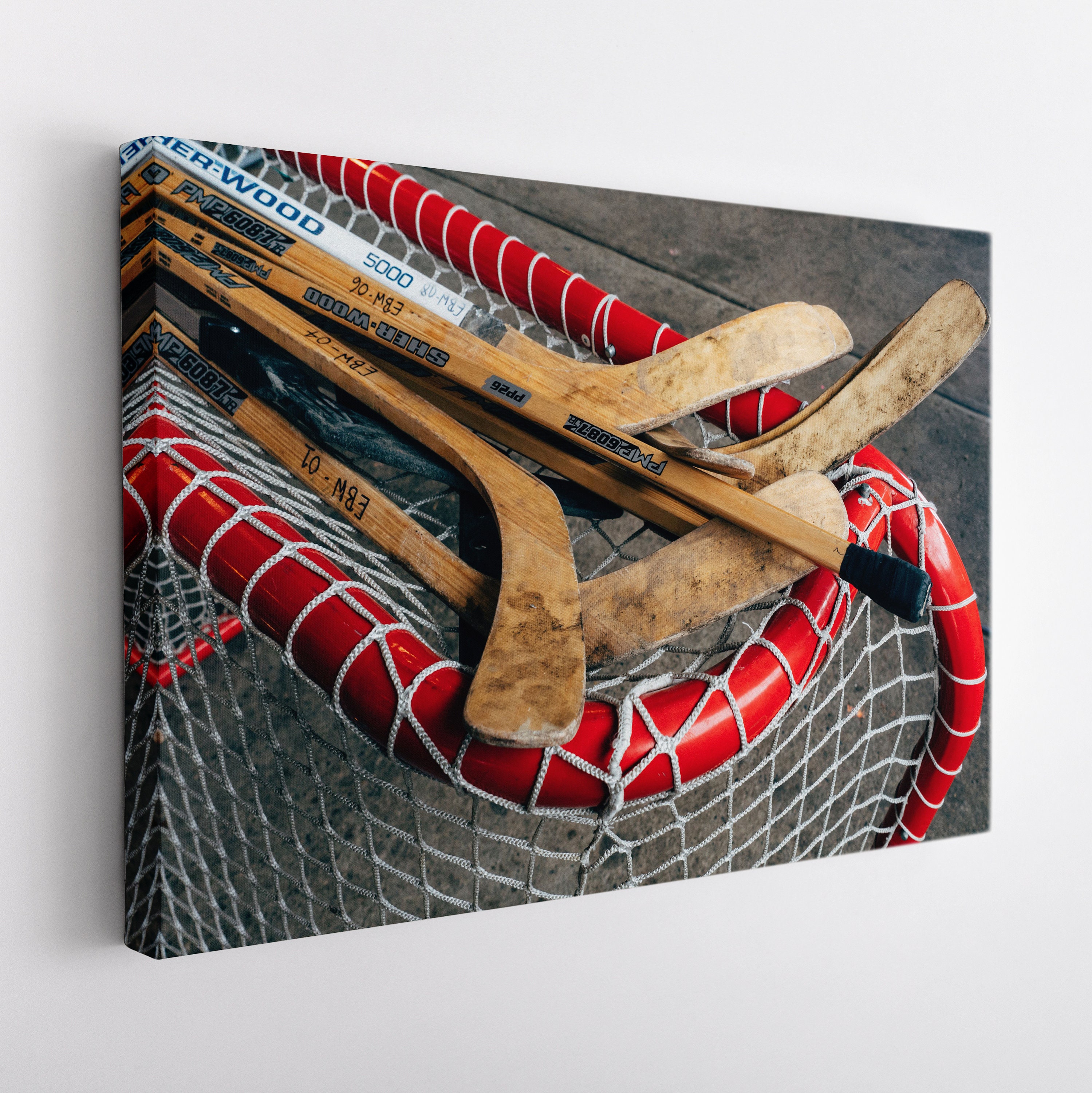 Hockey Canvas Print, Hockey Sticks Wall Art, Hockey Fan Gift