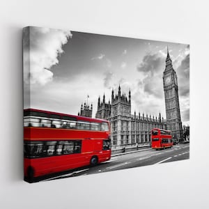 London Canvas Print, London Wall Art, London Bus Print