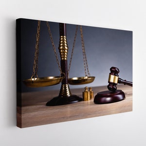 Law Canvas Wall Art, Justice Canvas Print, Law Wall Art, Lawyer Office Decor, Attorney Gift, Lawyer Gift