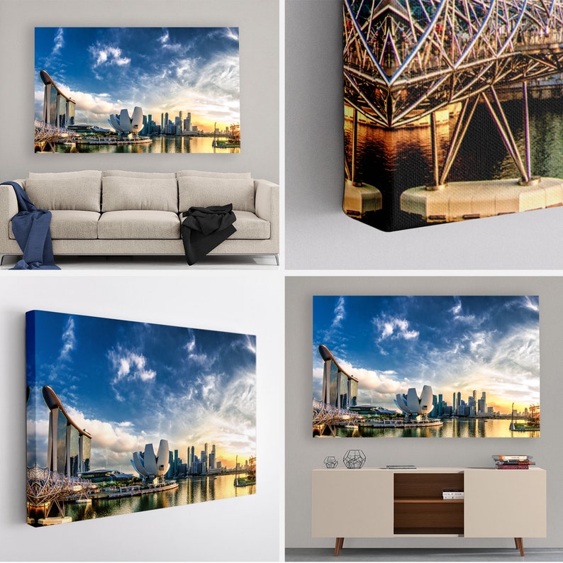 Singapore Wall Art, Singapore Canvas Print, Singapore Skyline Etsy