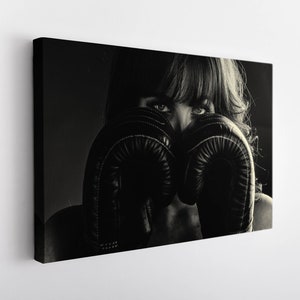 Woman Boxer Canvas Print, Boxing Wall Art, Boxing Wall Decor, Boxing Gym Decor