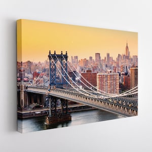 Manhattan Bridge Canvas Print, New York Wall Art, New York Skyline