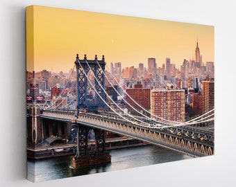 Manhattan Bridge Leinwanddruck, New York Wandkunst, New York Skyline