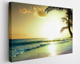 Beach Wall Art, Tropical Beach Canvas Print, Ocean Wall Art, Nature Landscape Canvas Art