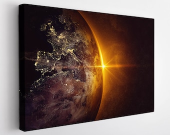Planet Earth Canvas Print, Space Canvas Art, Universe Wall Art, Space Canvas Wall Art