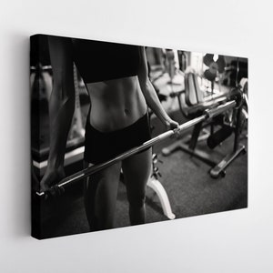 Fitness Motivation Canvas Art, Fitness Girl Canvas Print, Gym Wall Decor, Fitness Girl Print, Workout Print