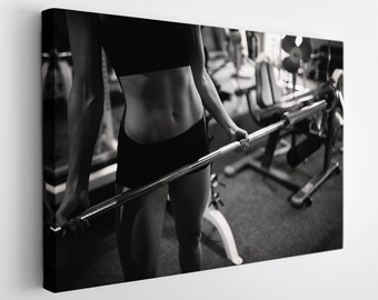 Fitness Motivation Canvas Art, Fitness Girl Canvas Print, Gym Wall Decor, Fitness Girl Print, Workout Print