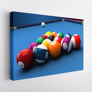 Billiards Canvas Print,  Billiards Wall Art, Billiard Room Decor, Man Cave Wall Decor, Billiard Club Decor, Billiard Player Gift