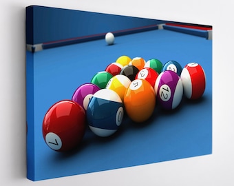 Billiards Canvas Print,  Billiards Wall Art, Billiard Room Decor, Man Cave Wall Decor, Billiard Club Decor, Billiard Player Gift