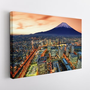 Yokohama Canvas Print, Yokohama Skyline, Japan Wall Art