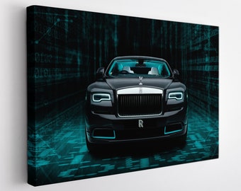 Rolls-Royce Wraith Canvas Print, Rolls-Royce Wall Art, Sport Car Print, Rolls-Royce Canvas Art