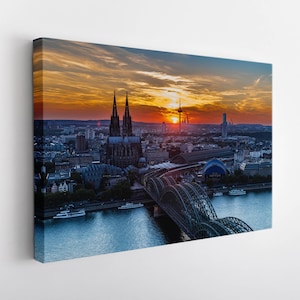 Cologne Canvas Print, Germany Wall Art, Cologne Skyline